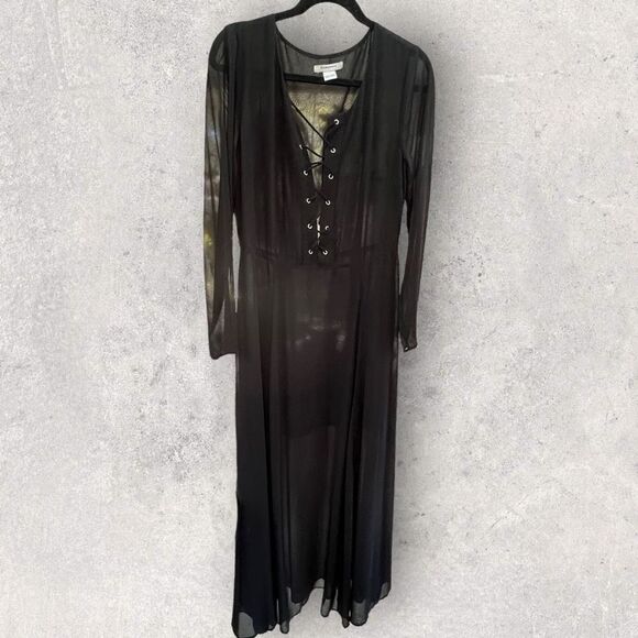 Corset front long sleeve maxi dress size large - Picture 5 of 6